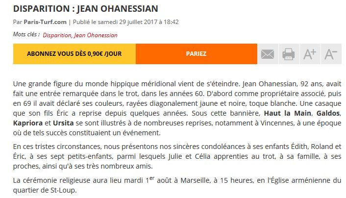 Disparition : Jean Ohanessian
					Article complet reservé aux abonnés