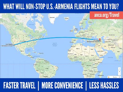 Le Comité américain de la Cause Arménienne demande la mise en place d’une ligne aérienne directe entre les Etats-Unis et l’Arménie