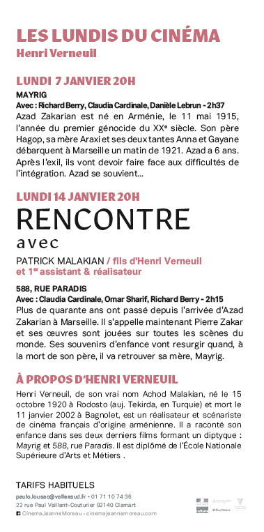 Lundi du cinéma à Clamart : projections de films d’Henri Verneuil