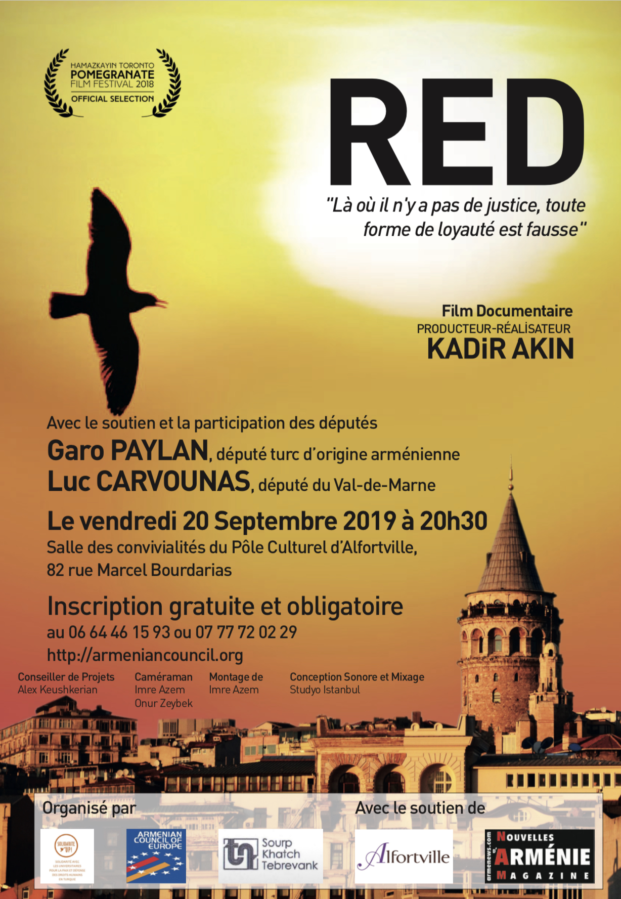 Garo Paylan, retenu en Turquie, ne pourra pas assister à la projection du film RED à Alfortville