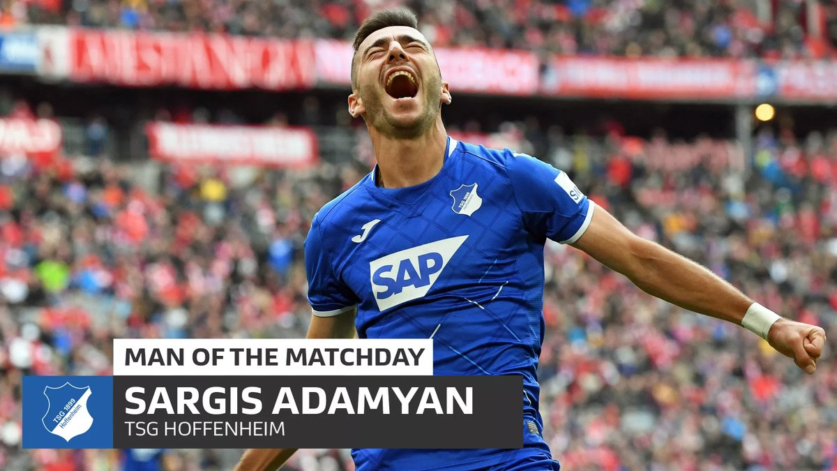 L’international arménien Sargis Adamyan (Hoffenheim) élu Meilleur joueur de la 7e journée de la Bundesliga