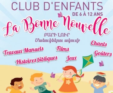 Club d’enfants – La Bonne Nouvelle à l’Eglise Evangélique Arménienne d’Alfortville