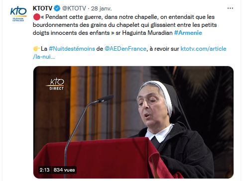 Pendant cette guerre, dans notre chapelle, on entendait que les bourdonnements des grains du chapelet qui glissaient entre les petits doigts innocents des enfants » soeur Haguinta Muradian