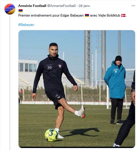 Premier entraînement pour Edgar Babayan avec Vejle Boldklub