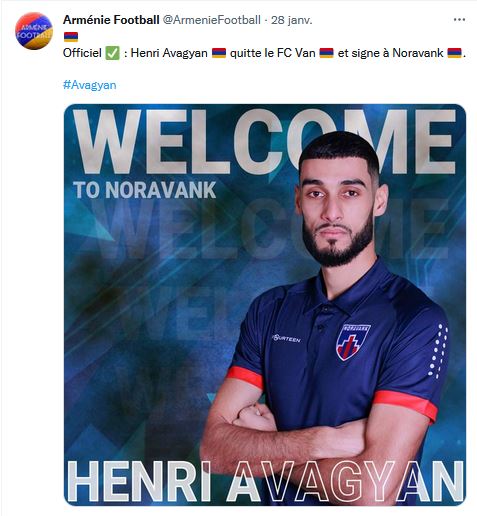 Henri Avagyan quitte le FC Van