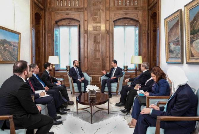 Ararat Mirzoyan et Bachar al-Assad ont discuté du travail pour surmonter les problèmes liés au séisme en Syrie