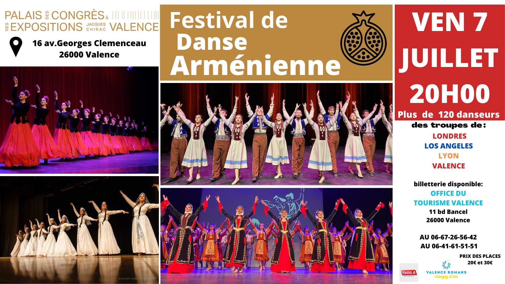 Festival de danses et musiques Arméniennes et VK Dance School au Parc des Expositions de Valence le 7 juillet