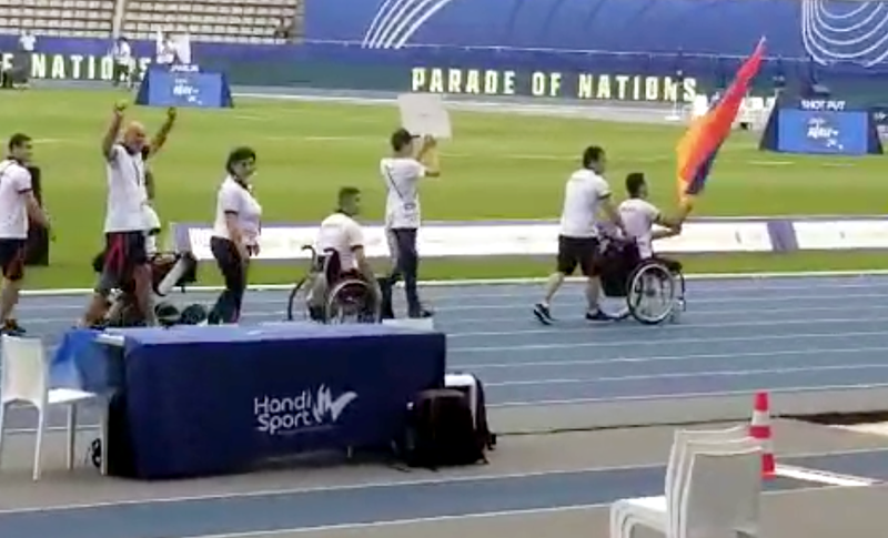 L’équipe d’Arménie au stade Charléty