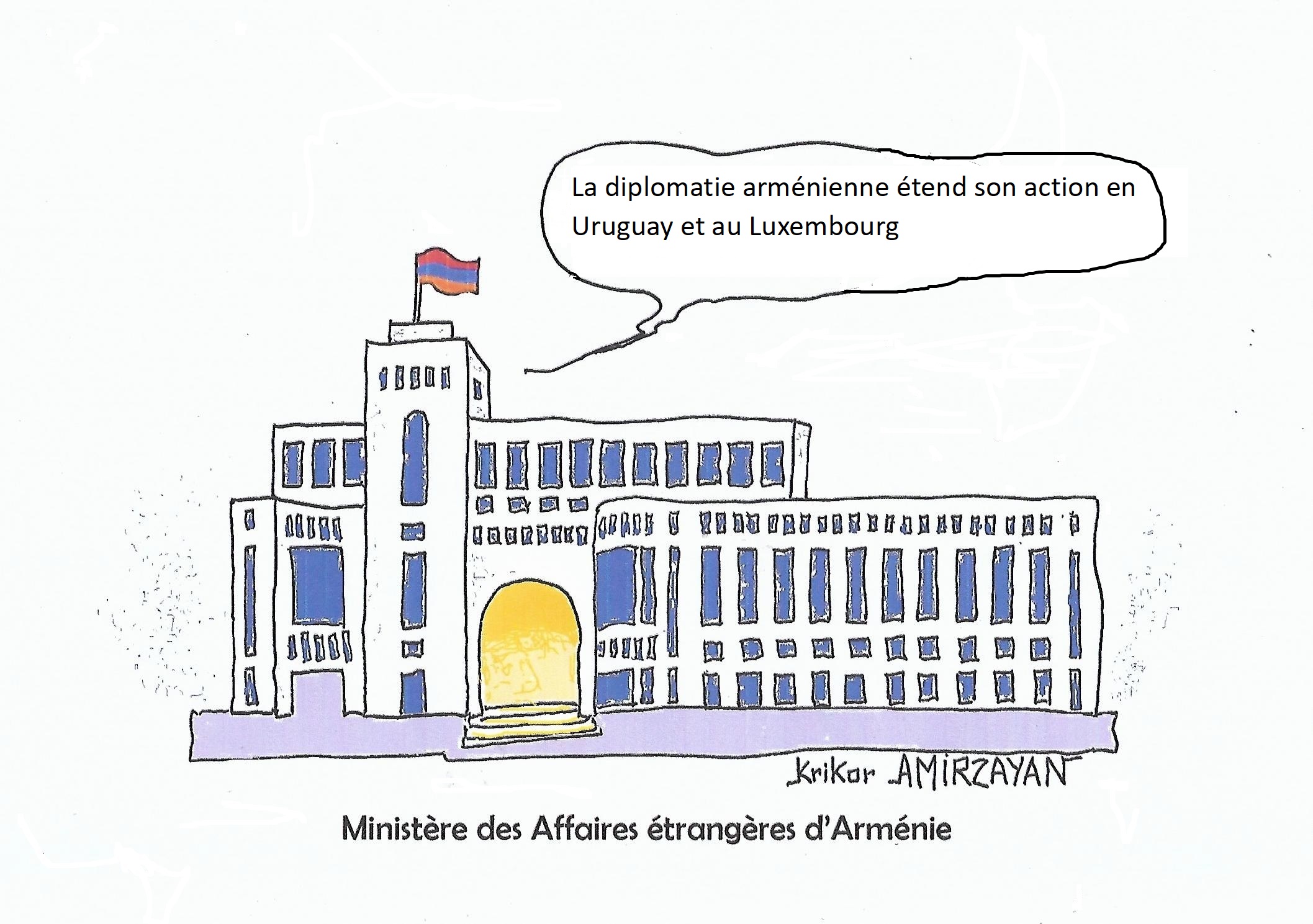 En 2024, l’Arménie ouvrira une ambassade en Uruguay et un bureau au Luxembourg dépendant de l’Ambassade d’Arménie en Belgique