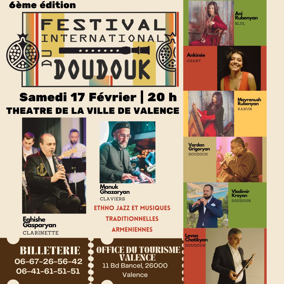 6ème édition du Festival international du Doudouk de la Ville de Valence samedi 17 février à 20h00 au Théâtre de Valence