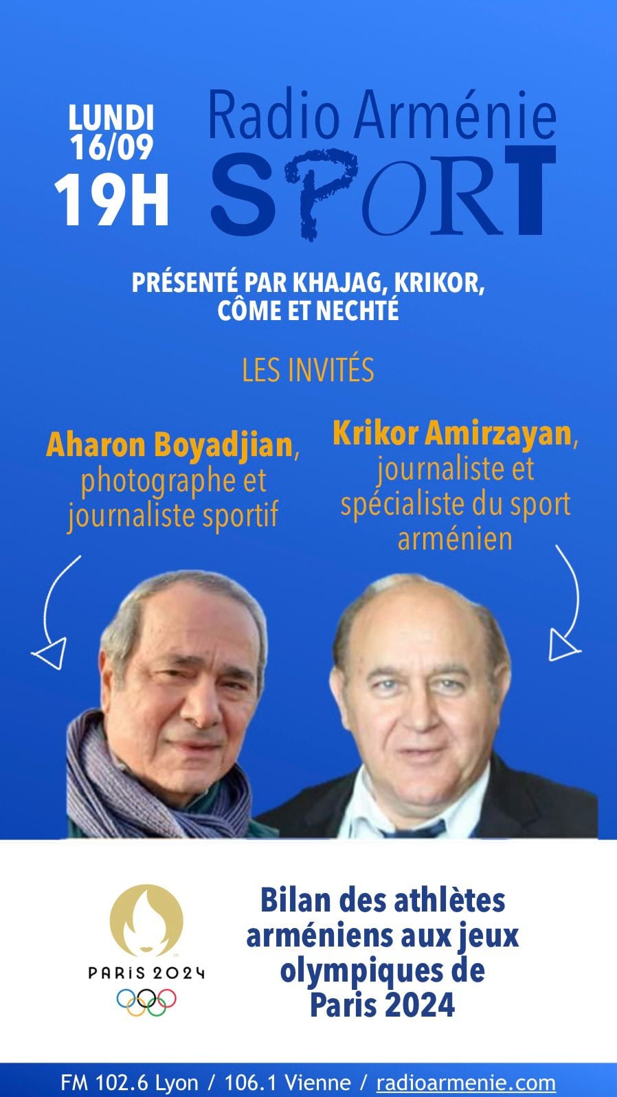 Radio Arménie ce lundi à 19h00 : Bilan des athlètes de l’Arménie aux Jeux Olympiques de Paris-2024