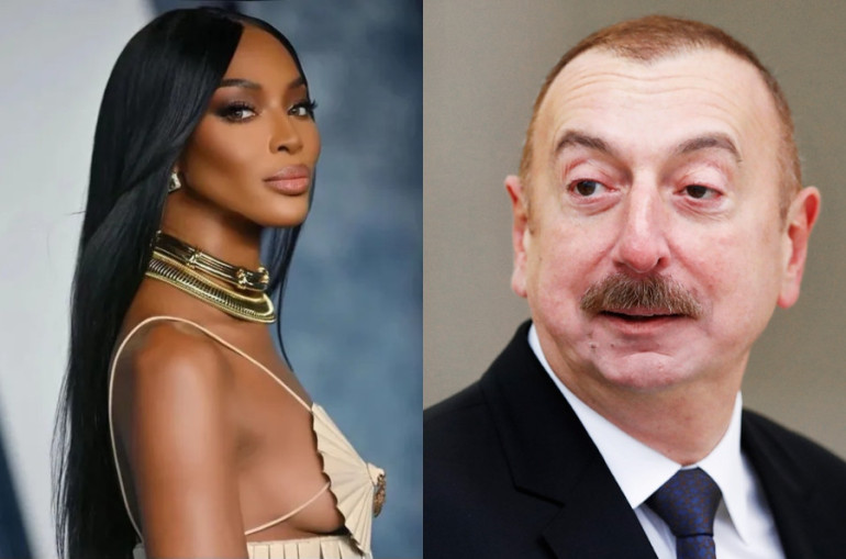 Aliev a reçu le mannequin Naomi Campbell lors du GP de Formule 1 à Bakou