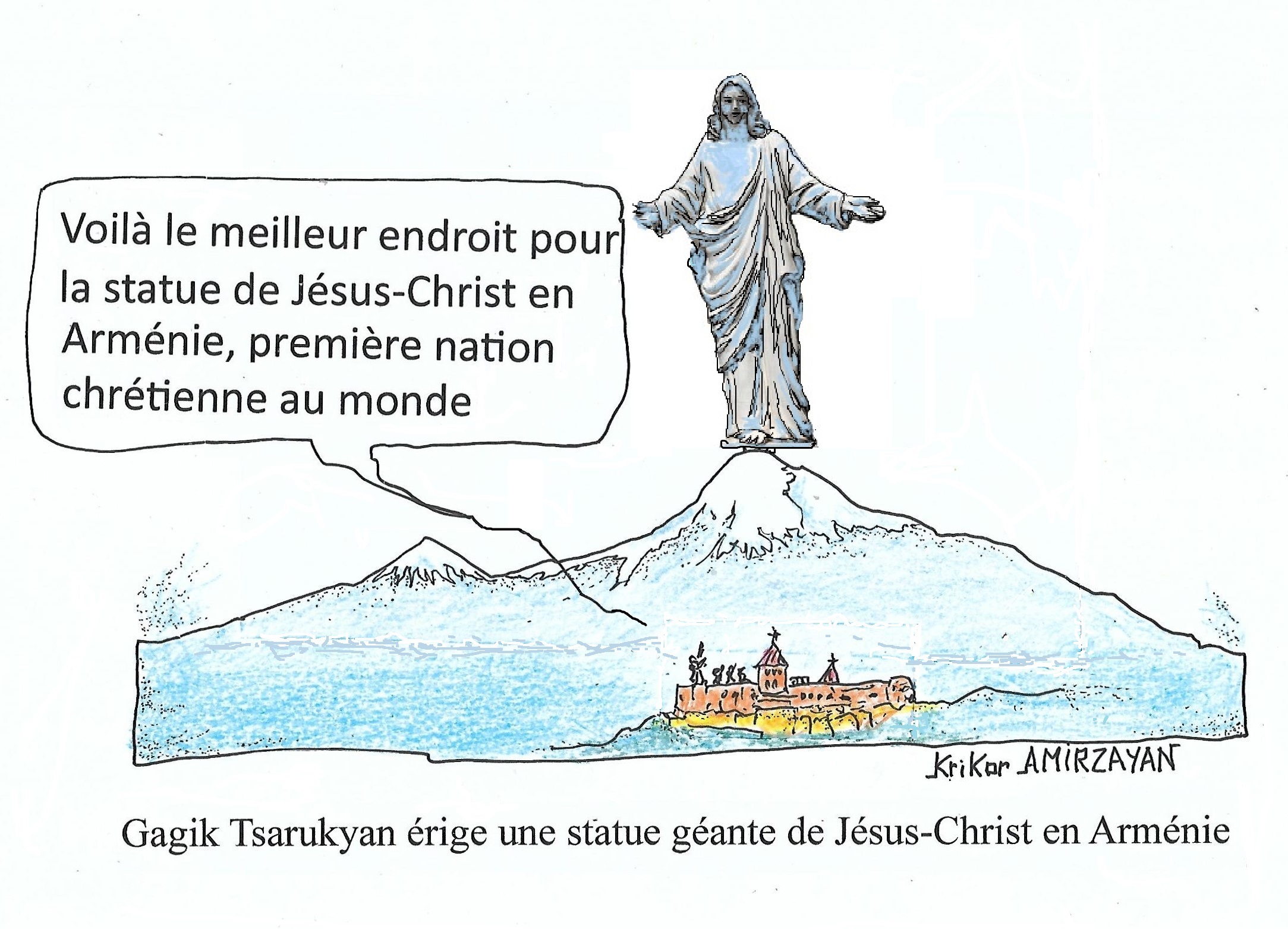 En Arménie, la statue géante de Jésus-Christ de 101 mètres, la plus haute du monde, la plus belle, sera bientôt inaugurée, afin que Dieu ne se détourne pas de notre nation affirme Gagik Tsarukyan