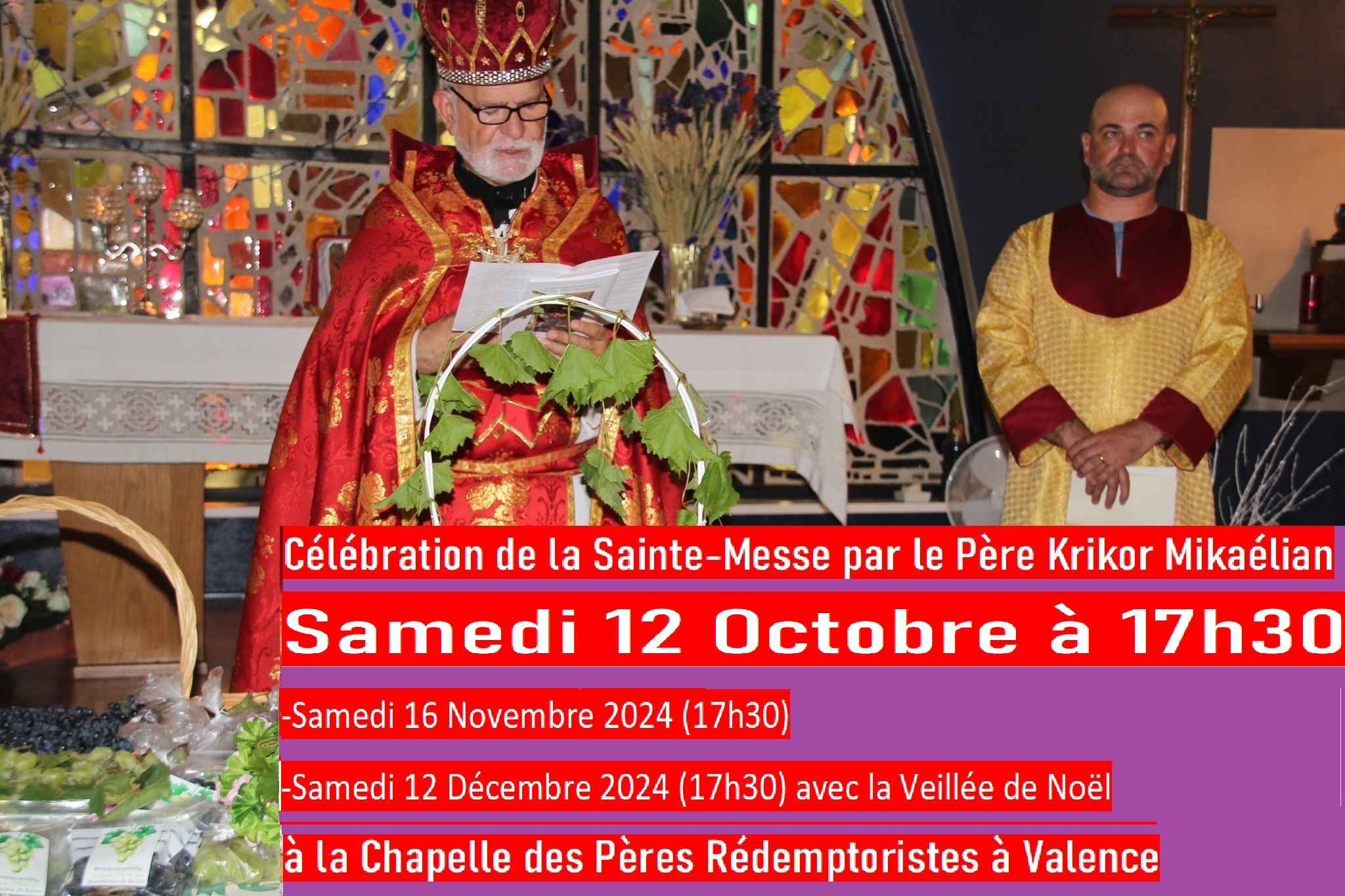 Église Catholique arménienne de Valence Sainte Messe ce Samedi 12 Octobre à 17h30